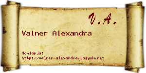 Valner Alexandra névjegykártya